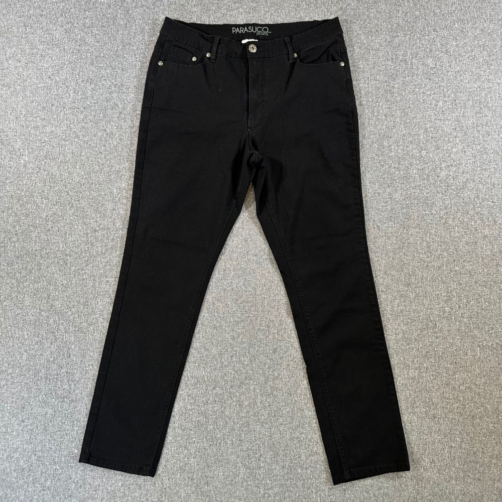 Parasuco Jeans Womens 14 C-2537 Black Stretch Slim Straight Denim